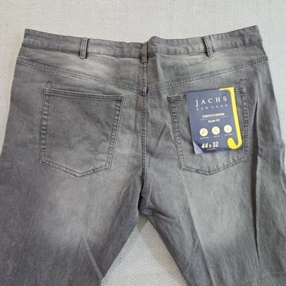Jachs New York Jeans Men's 44x32 Gray Mid Rise Soft Stretch Slim Straight NWT - Picture 12 of 16